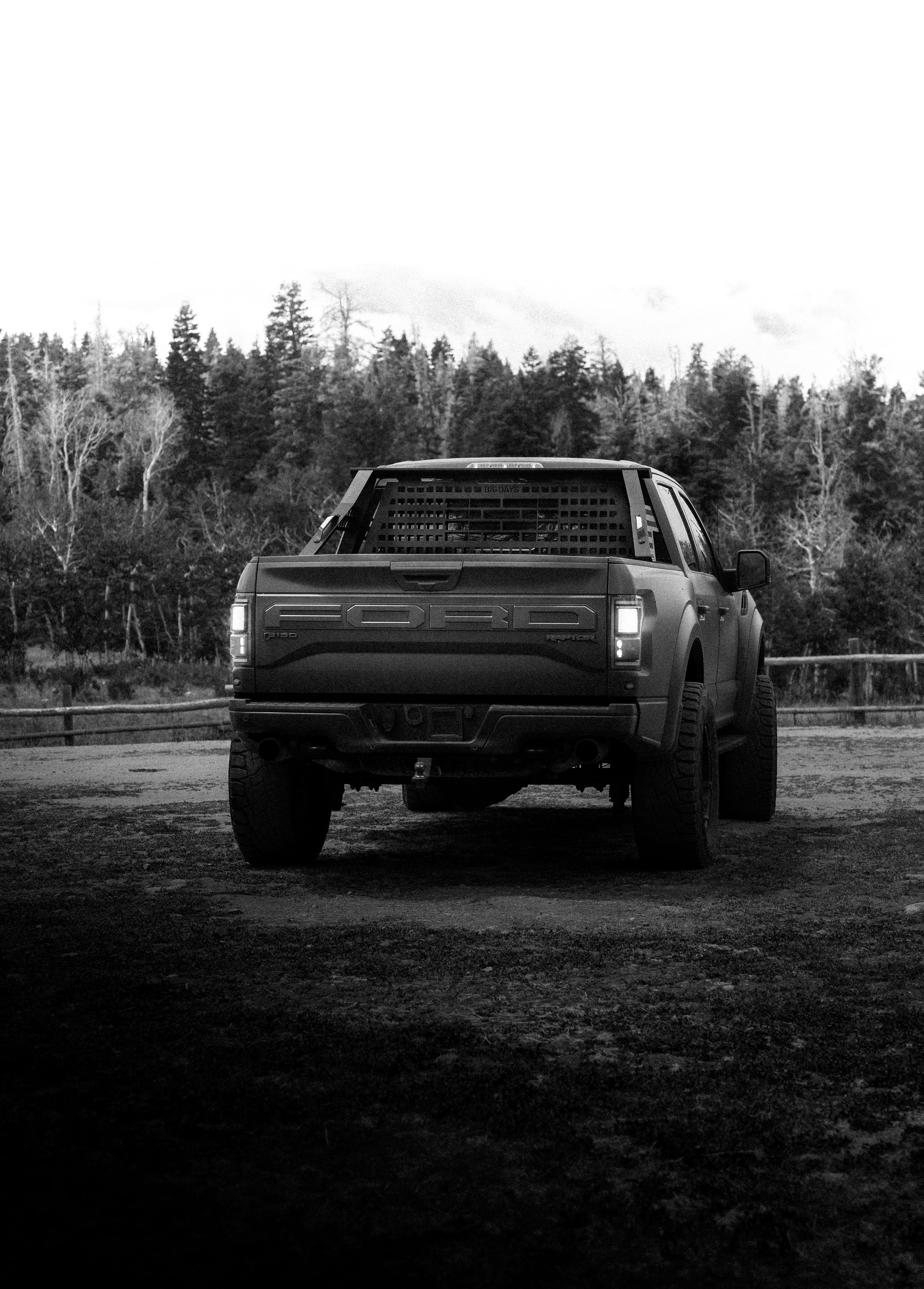 A Ford F150 with a Chase Rack and Headache Rack with Molle panel attachments for accessories in the bed